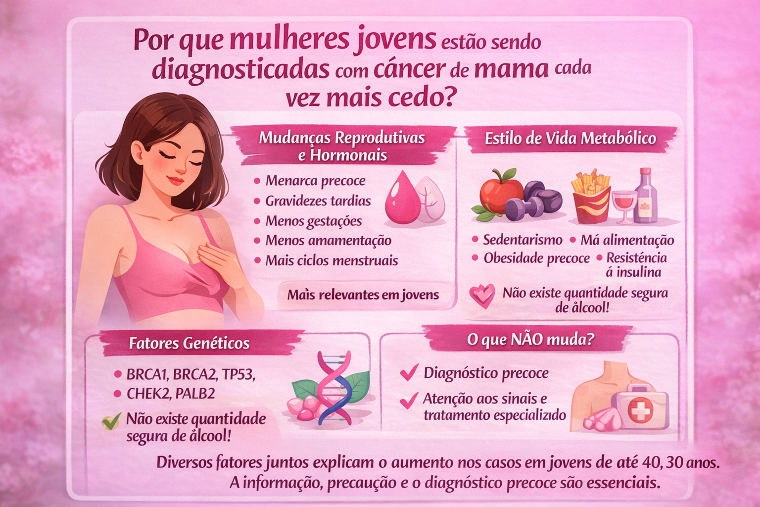Por que mulheres jovens estão sendo diagnosticadas com câncer de mama cada vez mais cedo?